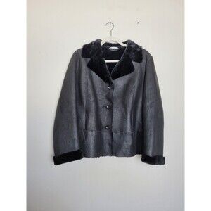 Autunno Collezione Sheepskin Leather Coat Sherpa Lined Made in Turkey Medium